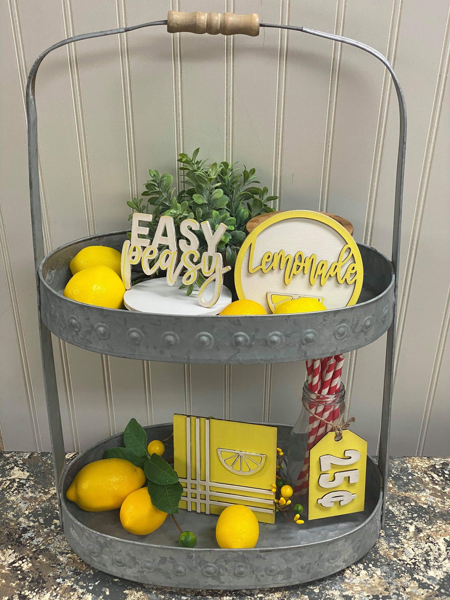 Lemon Tiered Tray Kit Unfinished