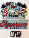 Red White & Boom Farmhouse Truck Insert