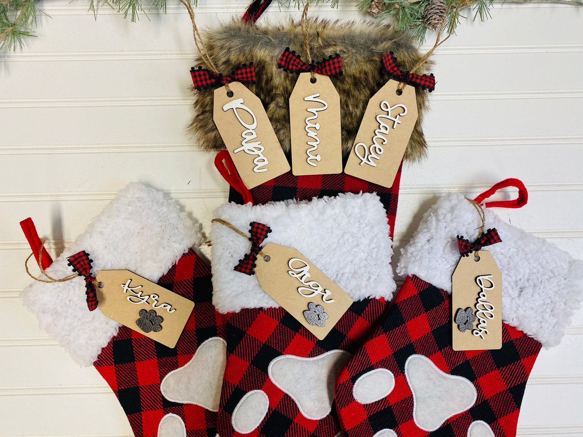 Christmas Cutout Stocking Name Tags. Personalized Stocking Tags. Pet T –  Obsidian Home Creations