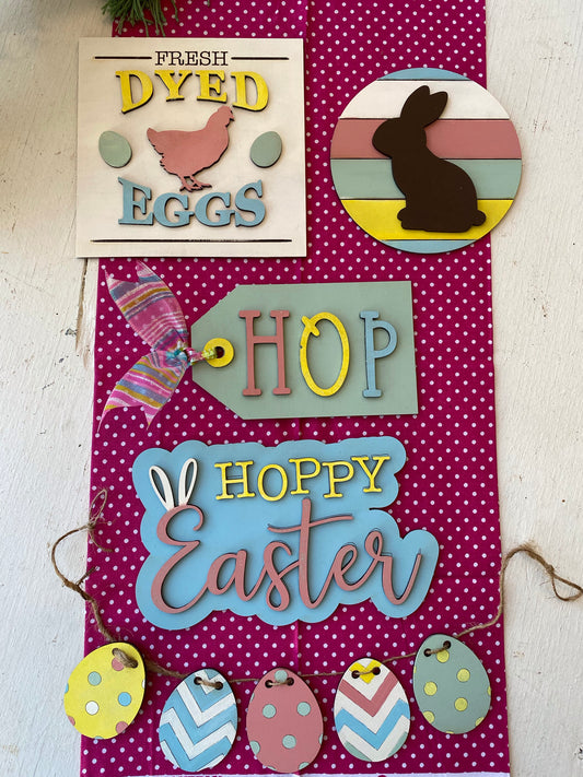 Hoppy Easter Tiered Tray Kit Unfinished