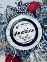 Load image into Gallery viewer, Farmhouse Family Name Christmas Ornament