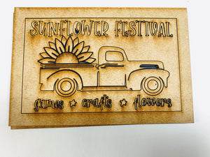 Sunflower Festival Tiered Tray Unfinished Kit