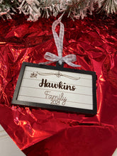 Load image into Gallery viewer, Farmhouse Family Name Christmas Ornament