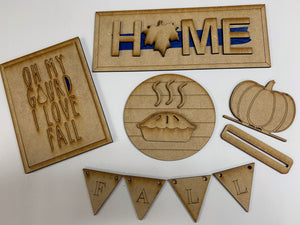 Apple Pie &Pumpkins Tiered Tray Unfinished Kit