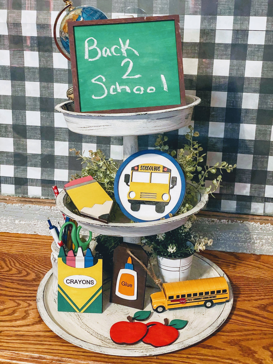 Back to School Tiered Tray Unfinished Kit
